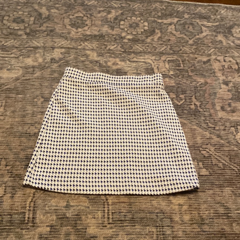 Blue plaid skirt
